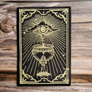 Golden Eye Cup Tarot Illuminati Witch Occult  Iron on Patch